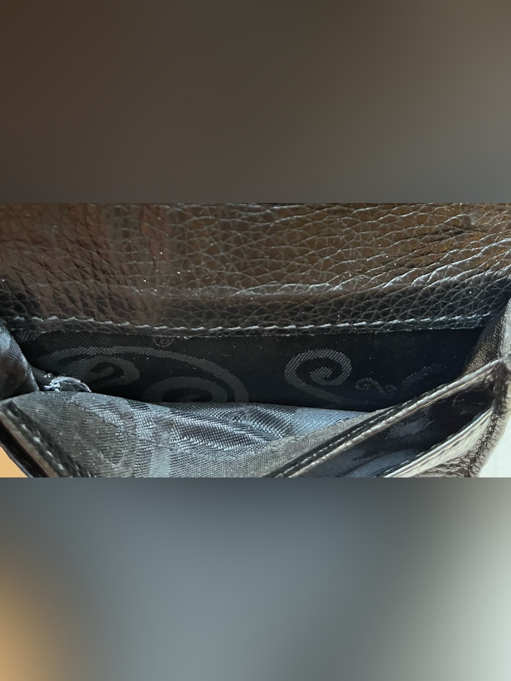 Brighton Bellissimo Heart Wallet Card Case. Brown Croc Embossed, Leather Trim. - Picture 6 of 7